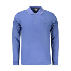 Coveri Moving Blue Cotton Polo Shirt - M