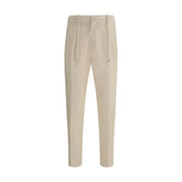 Cruna Beige Cotton Casual Pants - IT46 | S