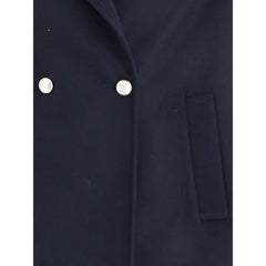 Cruna Blue Fleece Wool Coat