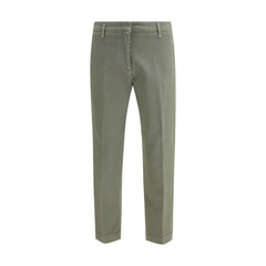 Cruna Green Cotton Casual Pants