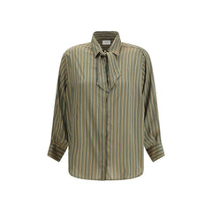 Cruna Green Viscose Pattern Shirt