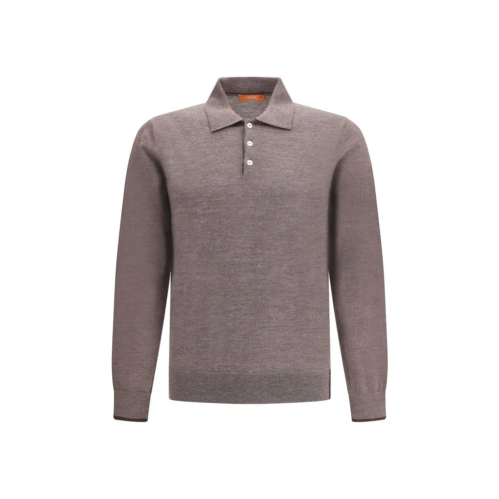 Cruna Knitted Long Sleeved Polo Shirt - Sweaters