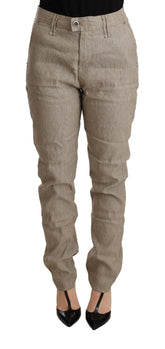 CYCLE Beige Mid Waist Casual Baggy Stretch Trouser - Trousers