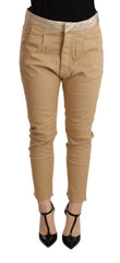 CYCLE Beige Mid Waist Slim Fit Skinny Stretch Trouser - Trousers