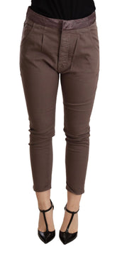 CYCLE Brown Mid Waist Cropped Skinny Stretch Trouser - Trousers