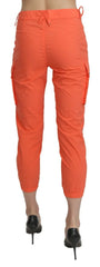 CYCLE Cotton Orange High Waist Skinny Cropped Trouser Pants