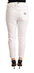 CYCLE White Mid Waist Slim Fit Skinny Cotton Stretch Trouser - W26 - Trousers