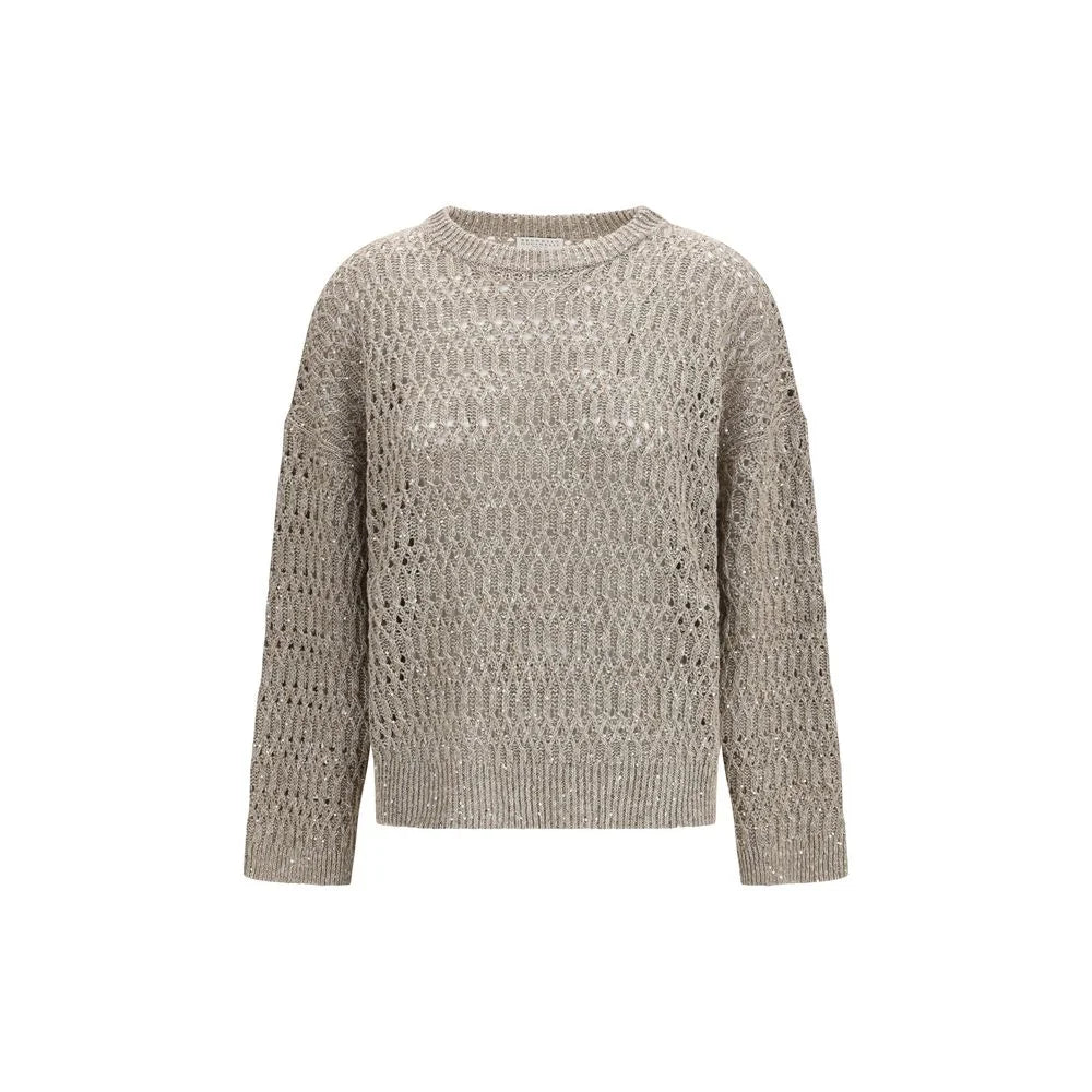 Brunello Cucinelli Beige Silk Sweatshirt