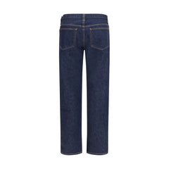 Khaite Blue Cotton Straight-Leg Jeans