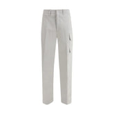 Fendi Silver Cotton Cargo Pants