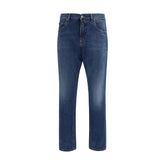 Dolce & Gabbana Blue Cotton Straight-Leg Jeans - IT46 | S