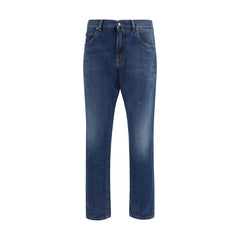 Dolce & Gabbana Blue Cotton Straight-Leg Jeans - IT46 | S