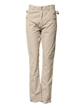Daniele Alessandrini Beige Cotton Mid Waist Straight Men Denim Jeans - W33