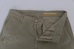 Daniele Alessandrini Beige Cotton Stretch Slim Fit Chinos - W30 - Chinos