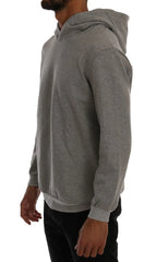 Daniele Alessandrini Gray Pullover Hodded Cotton Sweater - Hoodies
