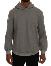 Daniele Alessandrini Gray Pullover Hodded Cotton Sweater - Hoodies