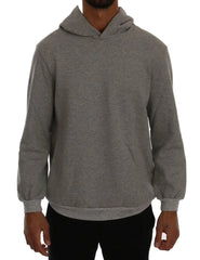 Daniele Alessandrini Gray Pullover Hodded Cotton Sweater - Hoodies