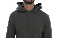 Daniele Alessandrini Green Pullover Hodded Cotton Sweater - S - Hoodies