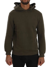 Daniele Alessandrini Green Pullover Hodded Cotton Sweater - S - Hoodies