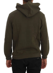 Daniele Alessandrini Green Pullover Hodded Cotton Sweater - S - Hoodies