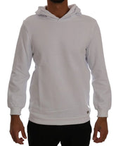 Daniele Alessandrini White Pullover Hodded Cotton Sweater - Hoodies