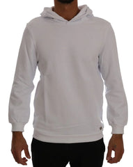 Daniele Alessandrini White Pullover Hodded Cotton Sweater - Hoodies