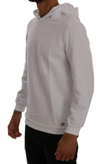 Daniele Alessandrini White Pullover Hodded Cotton Sweater - Hoodies