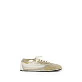 Dear Frances Beige Calf Leather Bos Taurus Low Top Sneakers