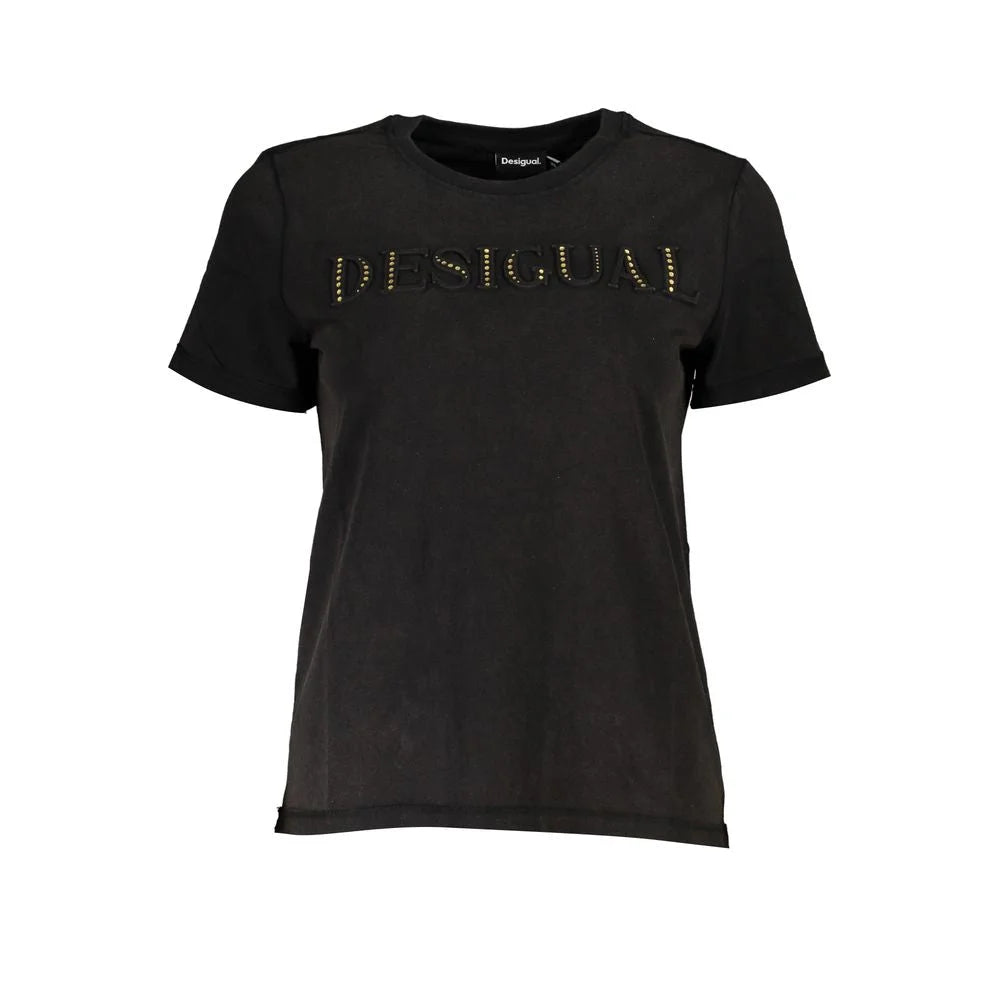 Desigual Black Cotton T-Shirt - S