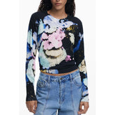 Desigual Black Linen Women Sweater - Sweaters