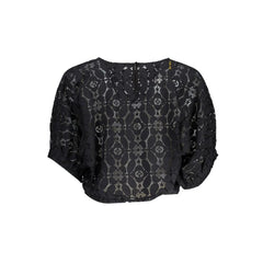 Desigual ’Black Polyester Women Blouse with Contrasting Elastic Waistband’ - Blouses