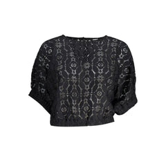 Desigual ’Black Polyester Women Blouse with Contrasting Elastic Waistband’ - Blouses