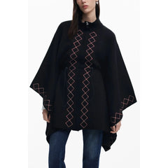 Desigual Black Polyester Women Poncho - One Size