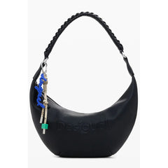 Desigual Black Polyethylene Women Handbag - Half-Moon Bags