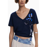 Desigual Blue Cotton Women T-Shirt - T-Shirts