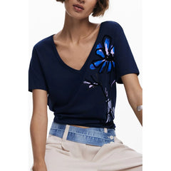 Desigual Blue Cotton Women T-Shirt - T-Shirts