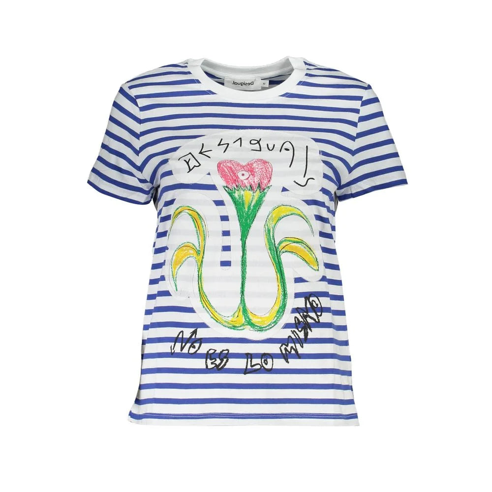 Desigual Blue Cotton Women T-Shirt - T-Shirts