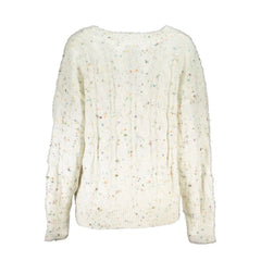 Desigual Chic Contrast V-Neck Sweater with Logo Detail - Sweaters
