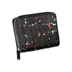 Desigual Elegant Black Zip Wallet with Contrasting Accents - Wallets