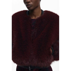 Desigual Red Polyester Women Jacket - Coats & Jackets