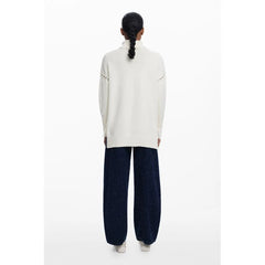 Desigual White Cotton Women Sweater - M