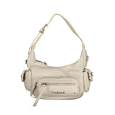 Desigual White Polyethylene Handbag - Half-Moon Bags