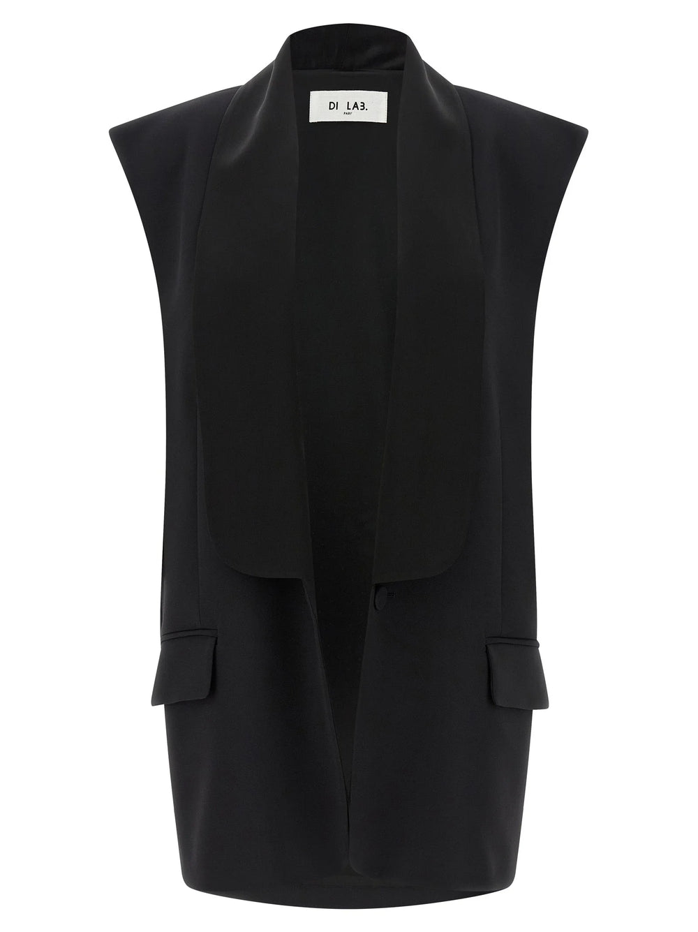 DI.LA3 PARI’ Black Viscose Sleeveless Jacket