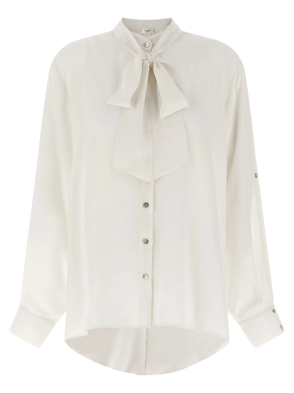 DI.LA3 PARI’ White Silk Blouse - L