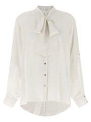 DI.LA3 PARI’ White Silk Blouse - L