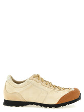 Diemme beige leather athletic sneakers featuring a streamlined silhouette and premium Italian craftsmanship for men.