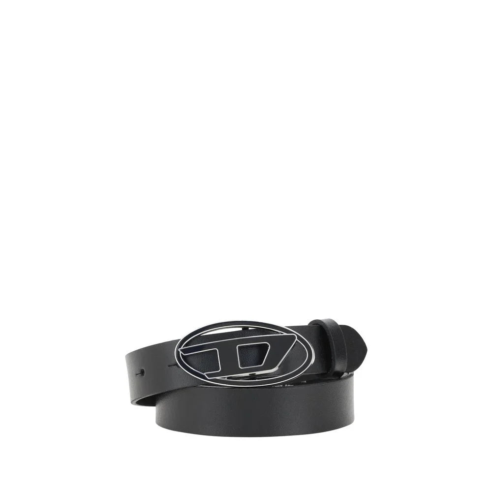 Diesel Black Calf Leather Bos Taurus Regular Belt