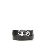 Diesel Black Calf Leather Bos Taurus Regular Belt
