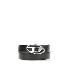 Diesel Black Calf Leather Bos Taurus Regular Belt