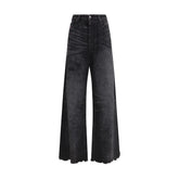 Diesel Black Cotton Relaxed Fit Jeans
